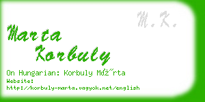 marta korbuly business card